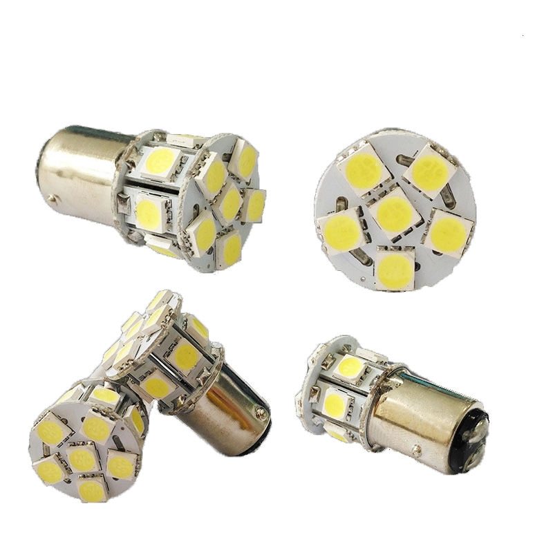 Luz trasera de señal de giro 12V 5050 13SMD 6000K de retroceso Bombillas LED blancas de luces de retroceso con luz doble