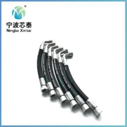 4 Wire Spiral Hydraulic Rubber Hose DIN4sp Flexible Pipe Assembly SAE Staplelok Fitting NPT