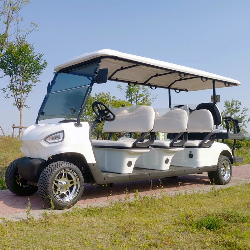 Lithium Battery Powered Golf Cart 8 Seater Electric Shuttle Bus