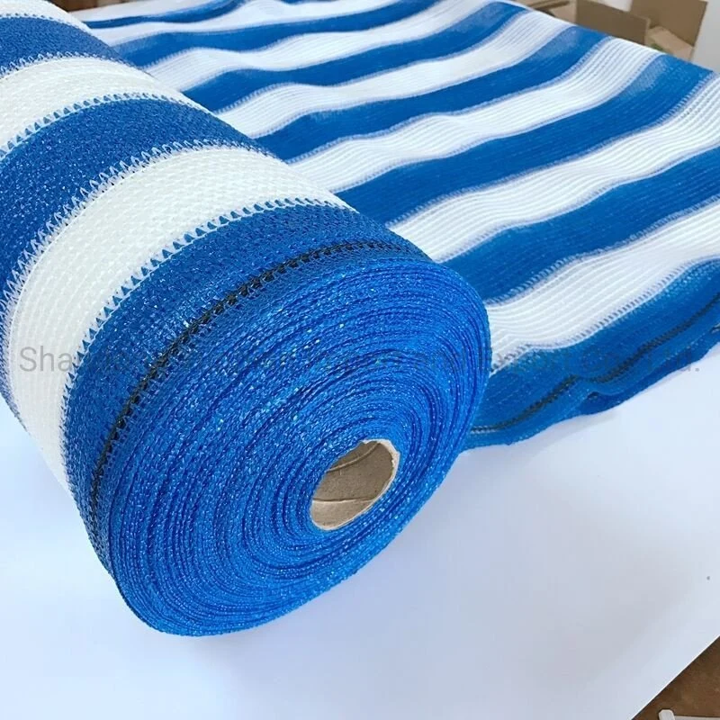 Blue and White Stripe Mesh High-Density Polyethylene