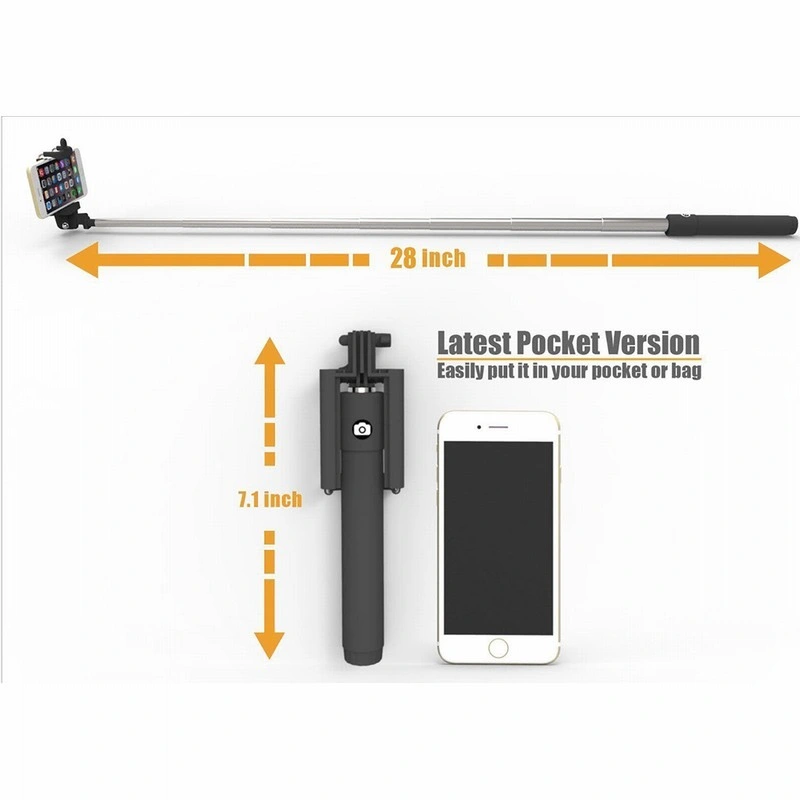 Mini Kids Promotional Cable Wired Monopod Selfie Stick