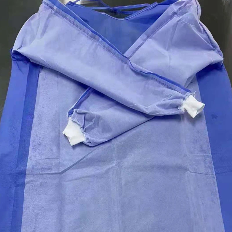 Хирургические хирургические халаты Non Woven Surgowns, усиленные нестерильными усиленным SMS Водонепроницаемые одноразовые хирургические изоляционные халаты