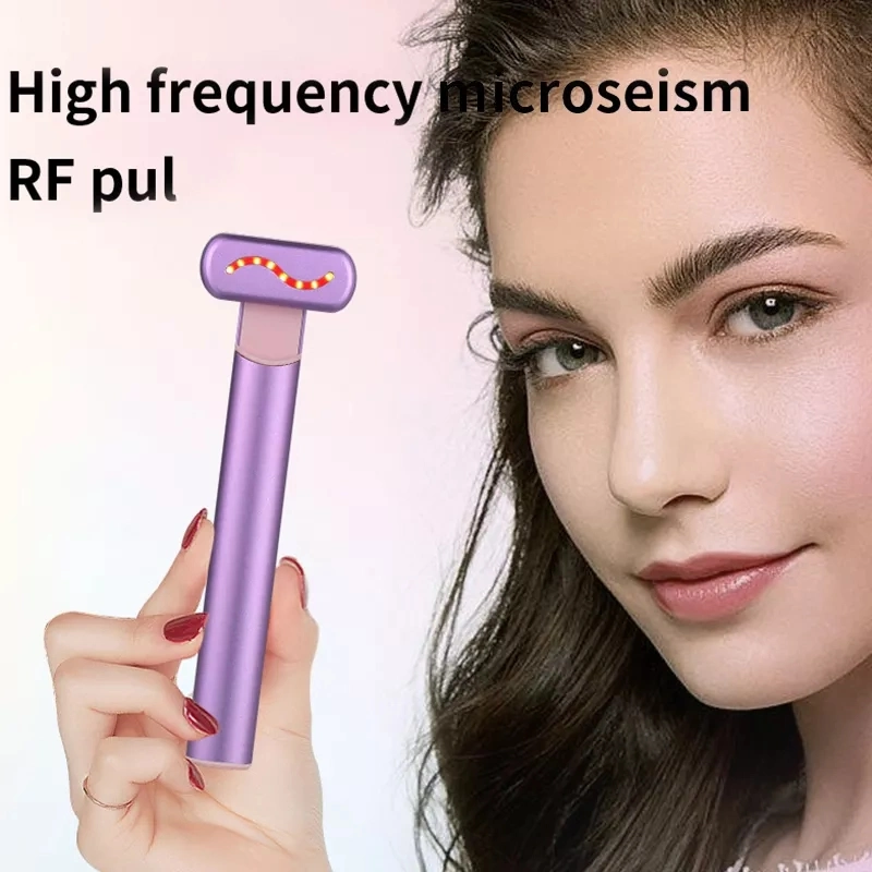 Factory Price Wireless Skin Rejuvenation Light Therapy RF EMS Face Lifting Heating Electric Eyes Massager Facial Massage Wand