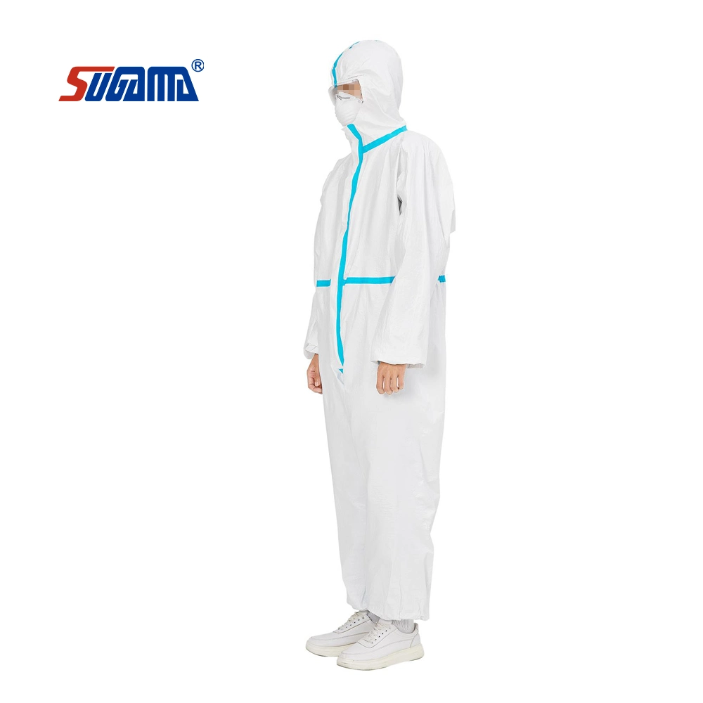 Anti Virus Sterile PP PE Isolation Safety Suit Protective Clothing with Shoe Cover