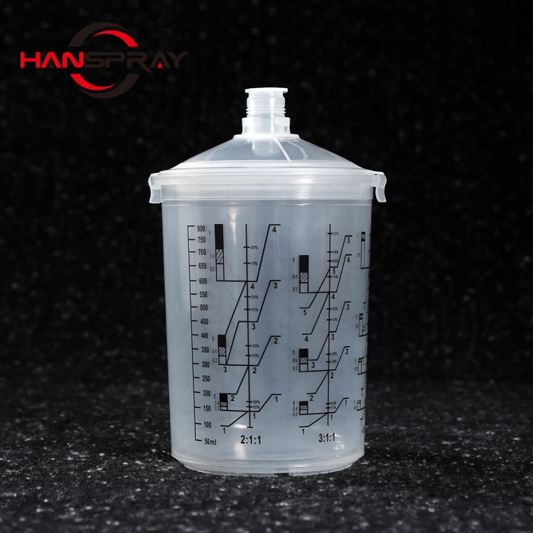 Free Sample HVLP Paint Spray Gun Mixing Cup Plastic Paint Cups Car Paint Color Mixing System