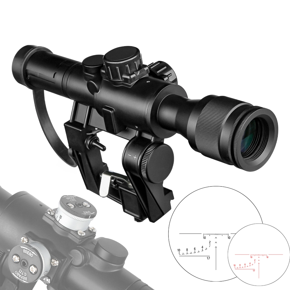 Spina Svd 4X24 Âmbito Riflescope Caça Caça Filmagem Vermelha AK47