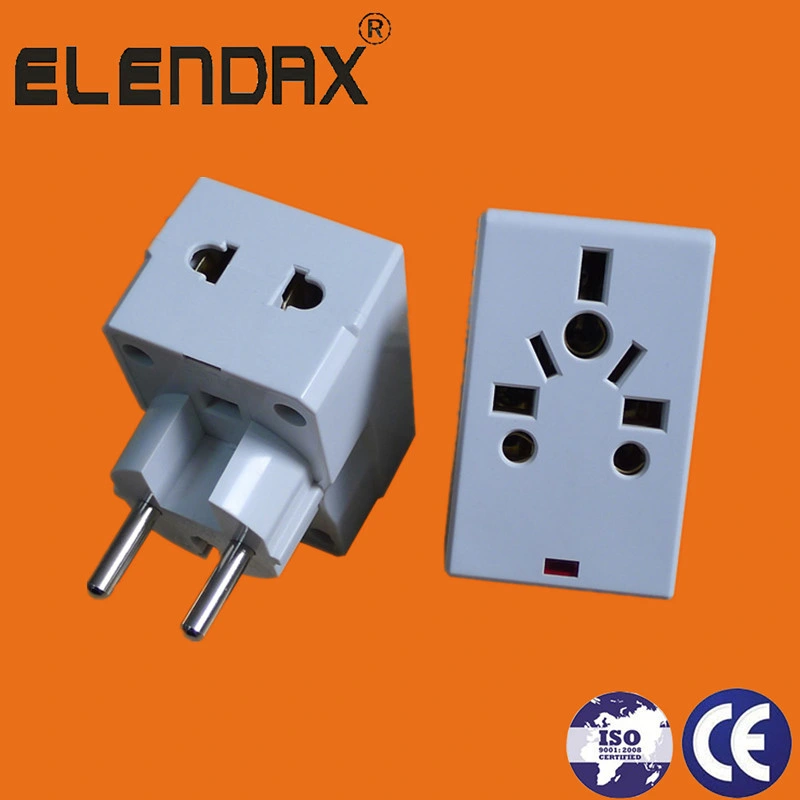 European Style 2 Pin AC Power Adaptor and Light with Fuse (P7036L)