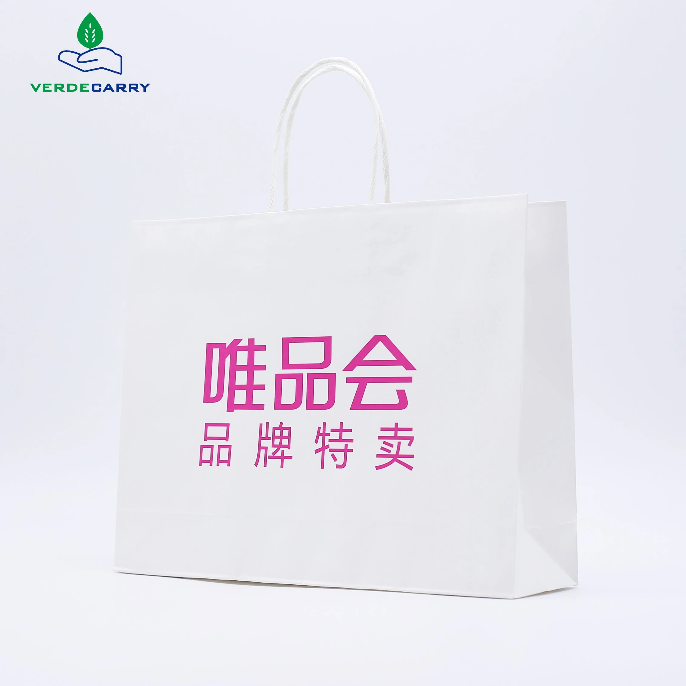 Customized Logo Printed Bolsas De Ppapel Kraft Shopping Paper Bag with Handle
