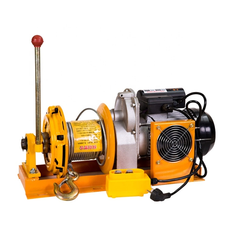 500kg 1000kg 220V 60Hz Wire Rope Hoist Clutch Electric Winch with Fast Speed