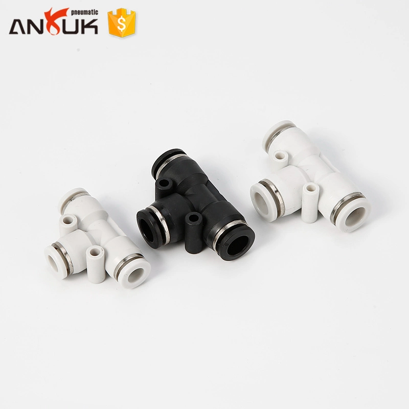 Pneumatic Fittings Quick Connector Plastic PE Type T Fittings