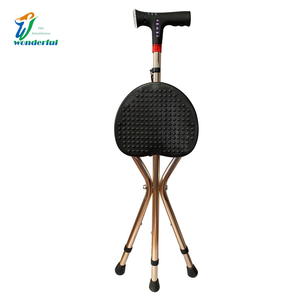 Crutches Three-Legged Aluminum Alloy Folding Chair Foldable Multifunctional Walking Stick