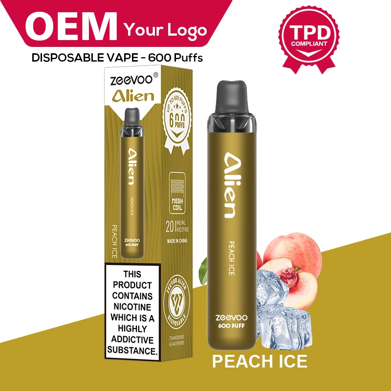 Novo modelo de kit fino de cigarros de podómetro descartável 600puff com TPD &amp; UFI