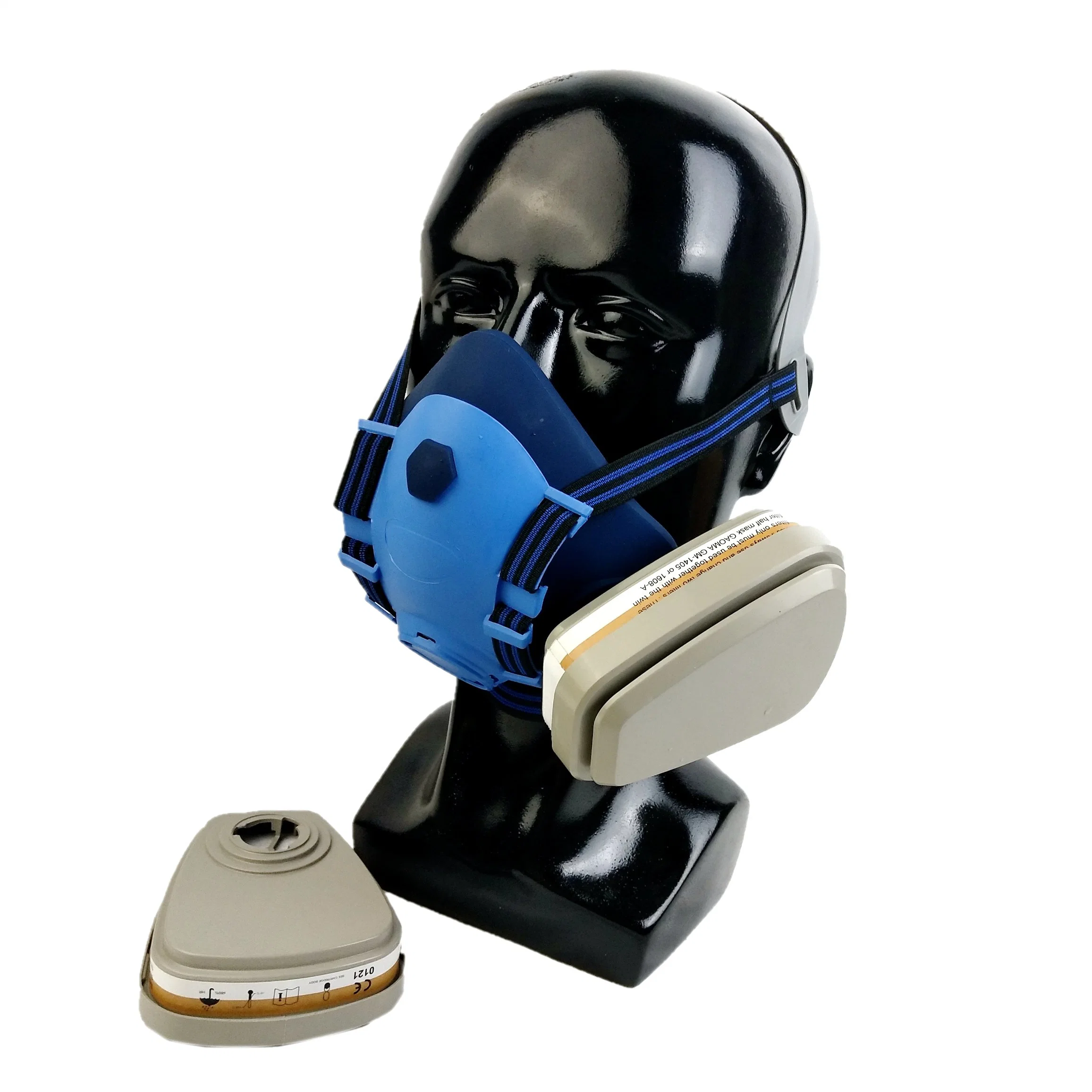 En140 A1p2 A1p3 Gas Cartridge Breanthing Protection Silicone Half Face Spray Paint Respirator