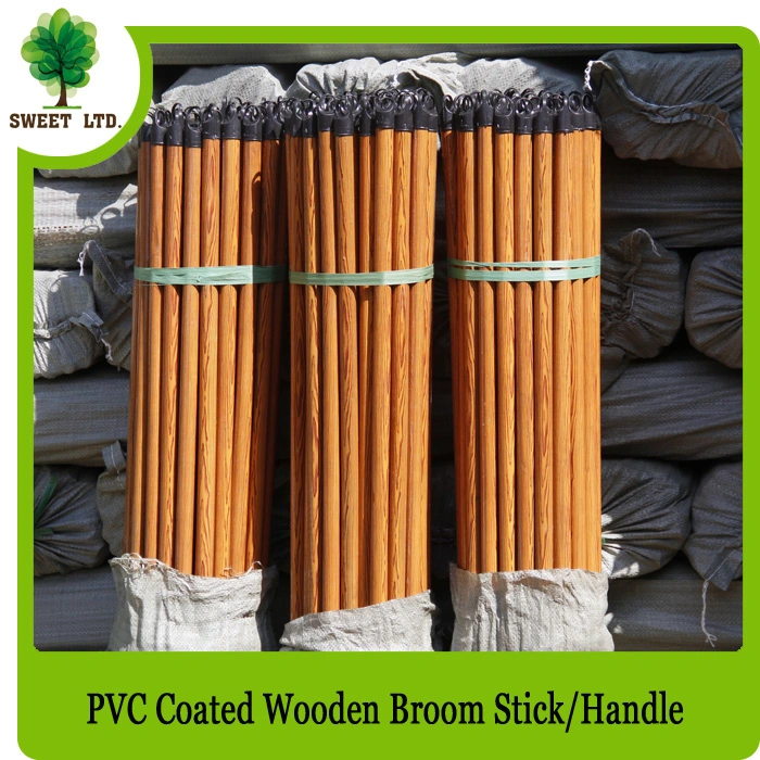 Wood Broom Handle Mop Stick PVC Coated on The Surface