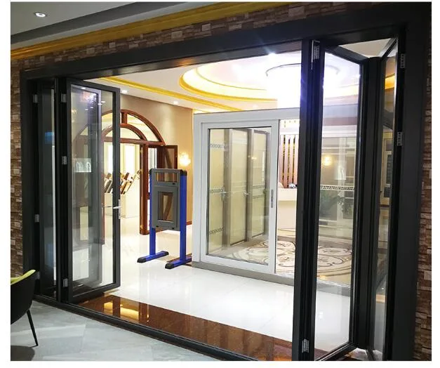 Low-E Glass Accordion Kitchen Custom Bi Fold Aluminum Folding Doors for Veranda