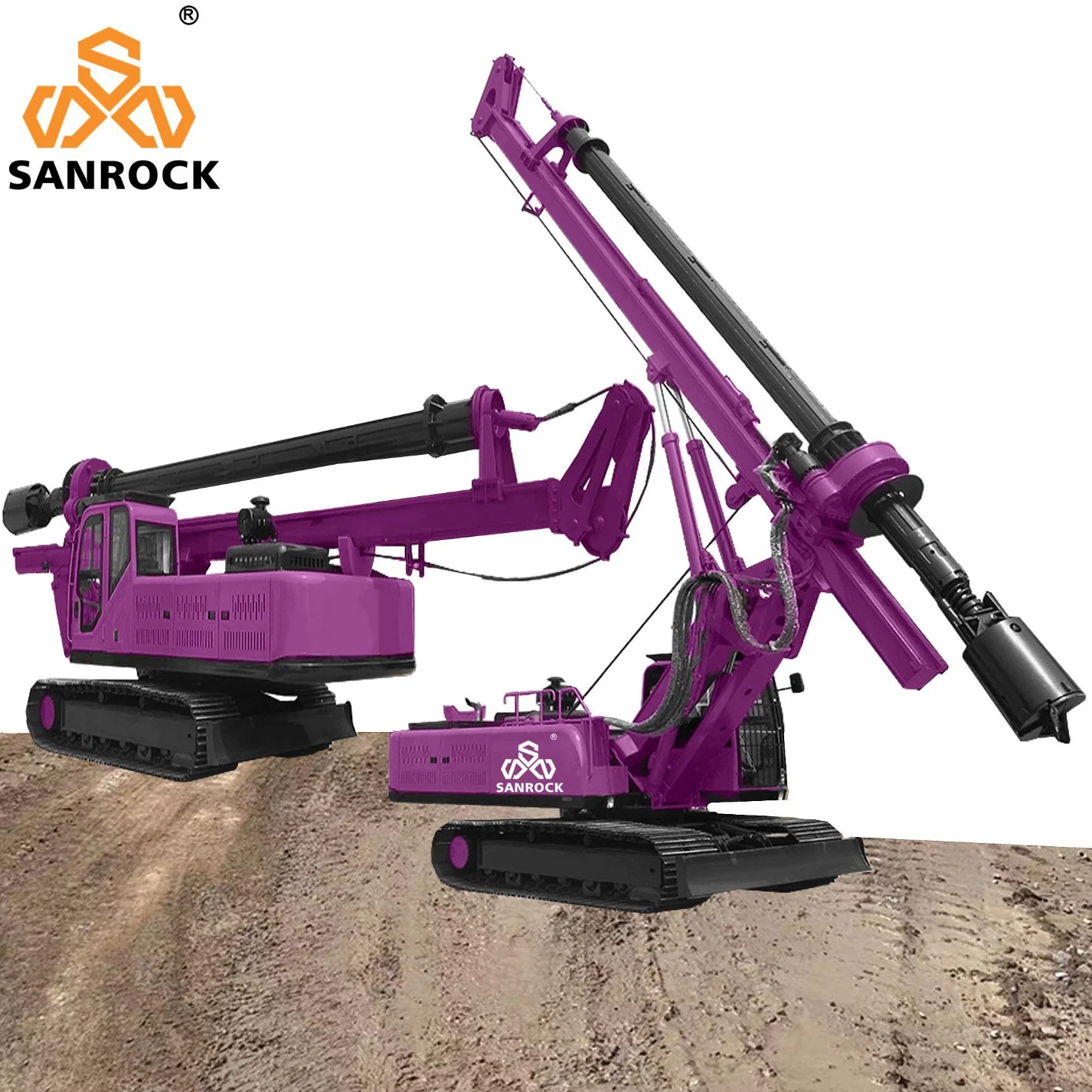 الثقب الدوار لماكينة الثقب الدوارة Sanrock Rig Hole ذي الحفرة الهيدروليكية بطول 45 م معدات الحفر