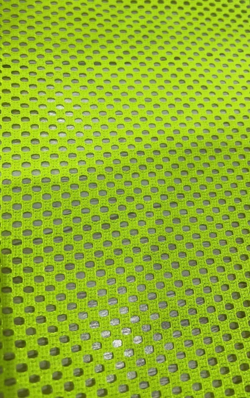 Fluorescent Color 100%Polyester 2*2 Net/Mesh Knitted Striking Fabric for Traffic Vest