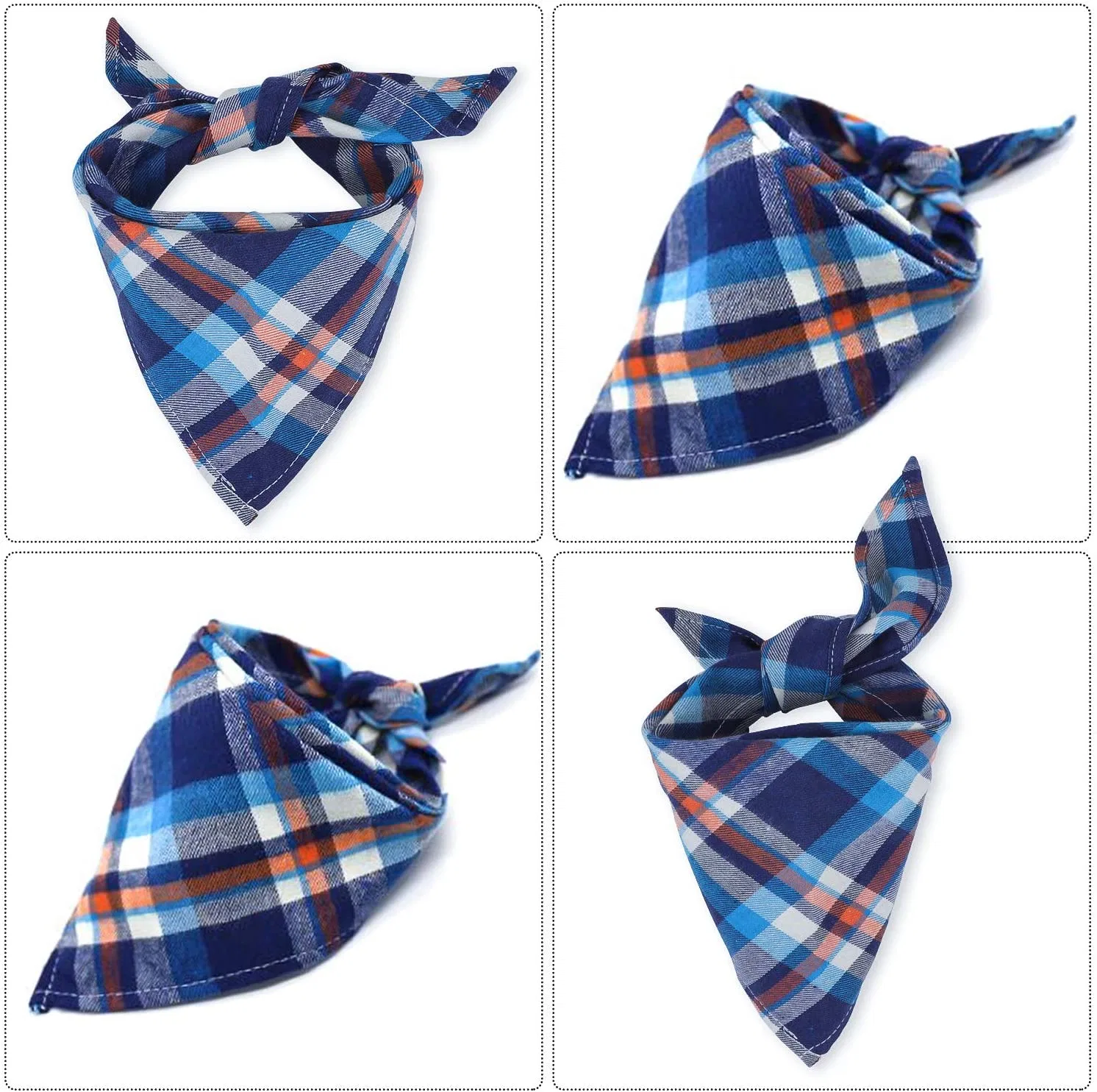 Hanyang Wholesale/Supplier Classic Plaid Dog Bandana Dog Saliva Towel Pet Accessories