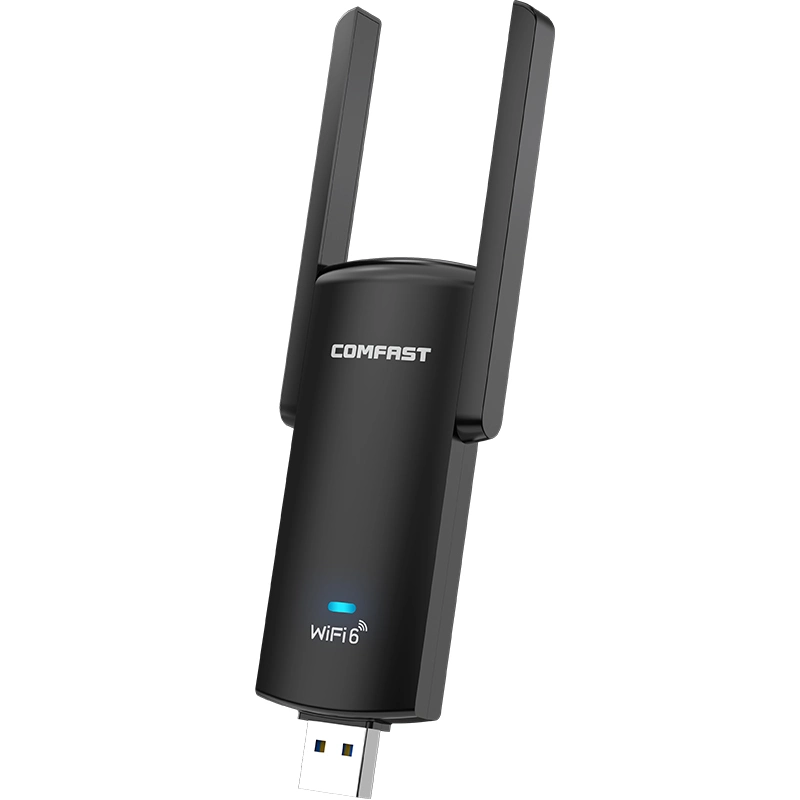 High Speed USB WiFi 6 Adapter 2.4GHz 600Mbps; 5.8GHz: 1201Mbps WiFi Network Card