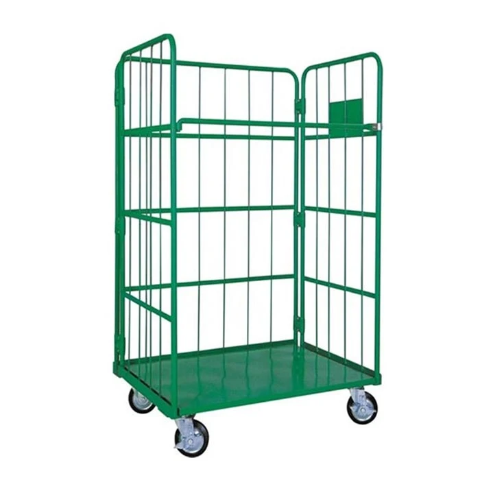 High quality/High cost performance  Warehouse Safety Supermarket Cargo Storage Steel Zinc Wire Mesh Roll Cage Pallet