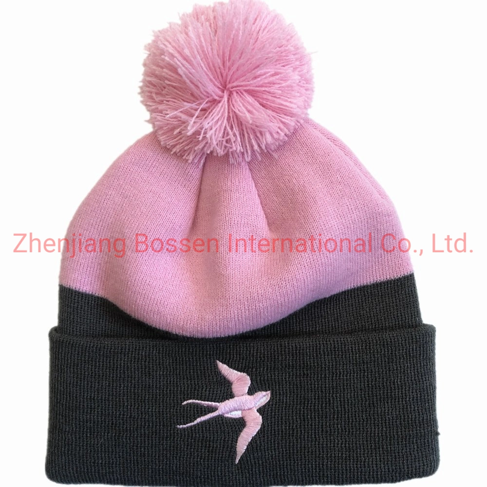 Original Factory OEM Customized Design Jacquard RPET Knit Warm Winter Ski Beanie Hat Cuff Cap