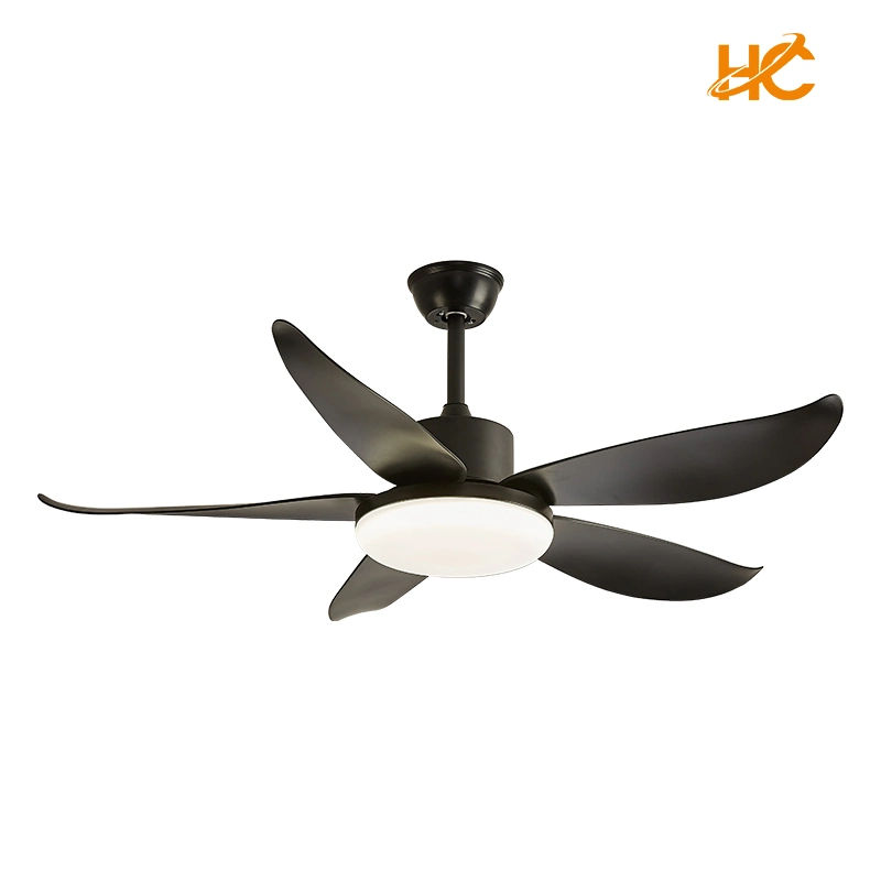 42 Inch Durable DC Motor Hotel Flush Mount Black Ceiling Fan Light and Remote