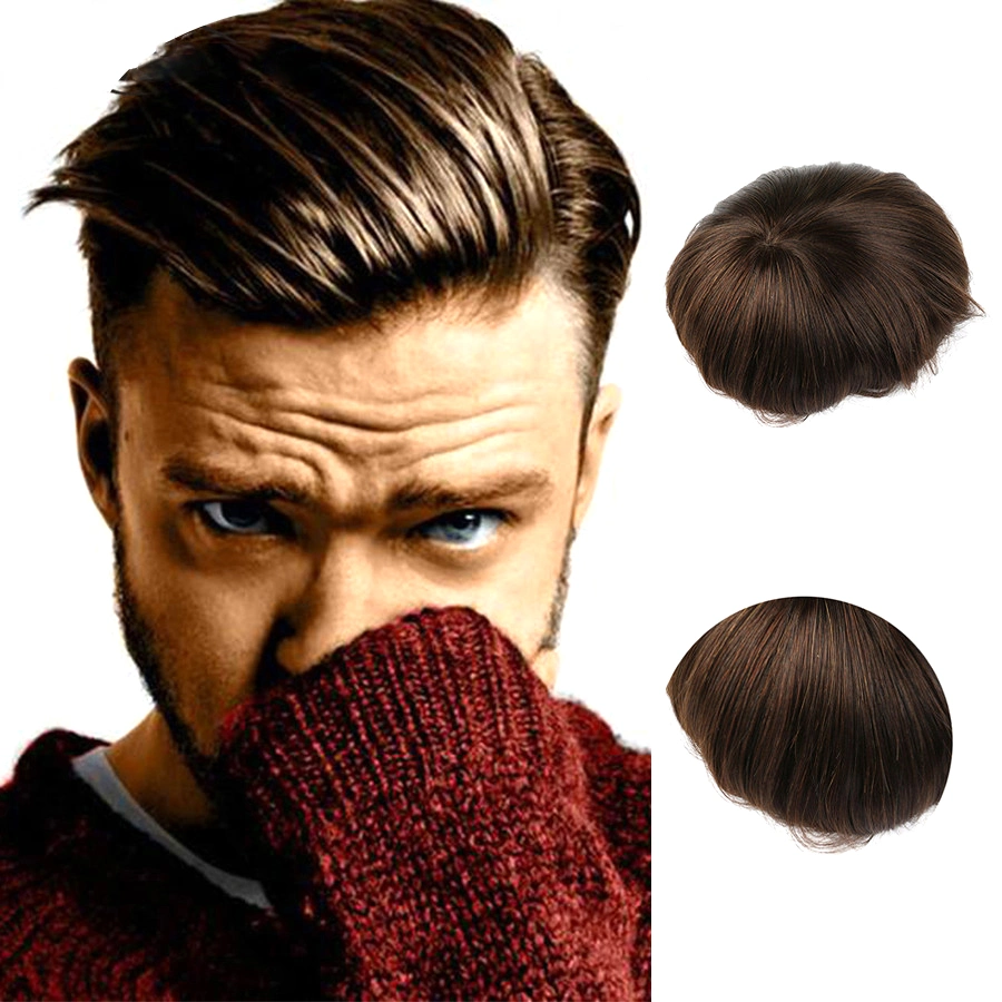 Kbeth Man ′ S Wigs fábrica preço Atacado 100% Indian Remy Homens de substituição toupee de cabelo humano Q6 Pronto para enviar