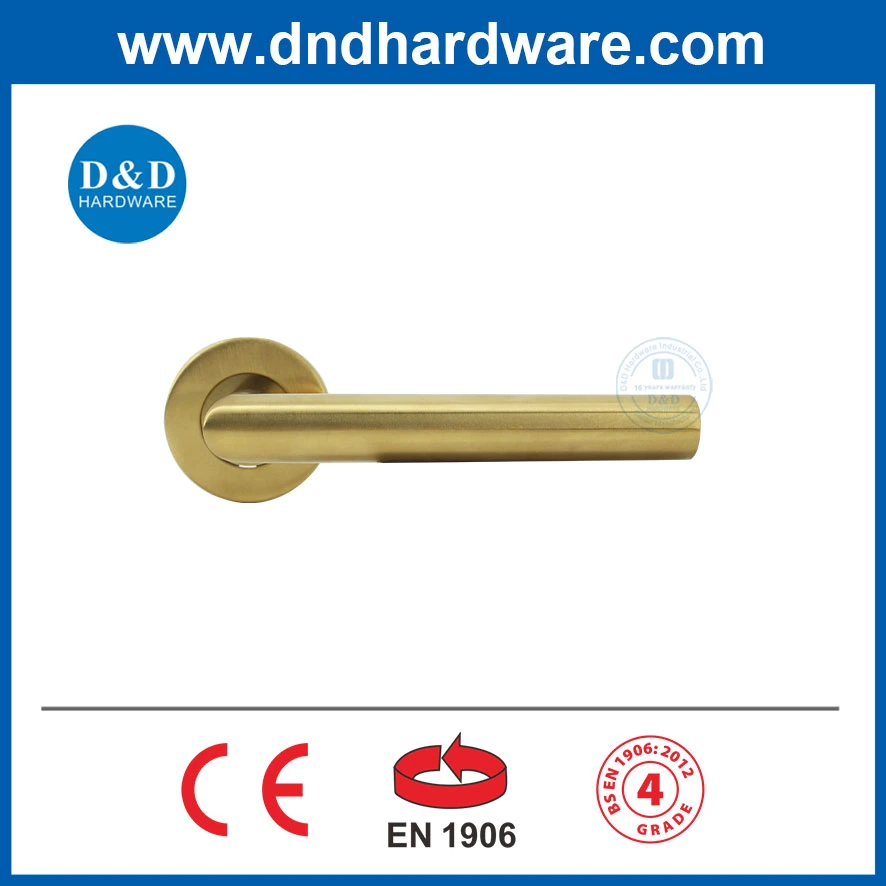 Satin Brass PVD Gold Color En1906 Stainless Steel Door Handle