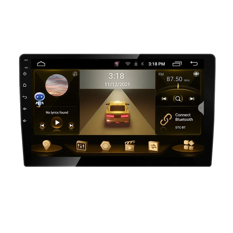 مشغلات سيارة Android قليلة السمك Universal 9 بوصة 2.5D Touch شاشة BT WiFi Mirror Link Car Player Android GPS