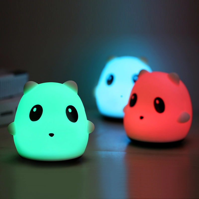 Hot Sale8colors LED Animal Silicone Night Table Lamp Baby Light