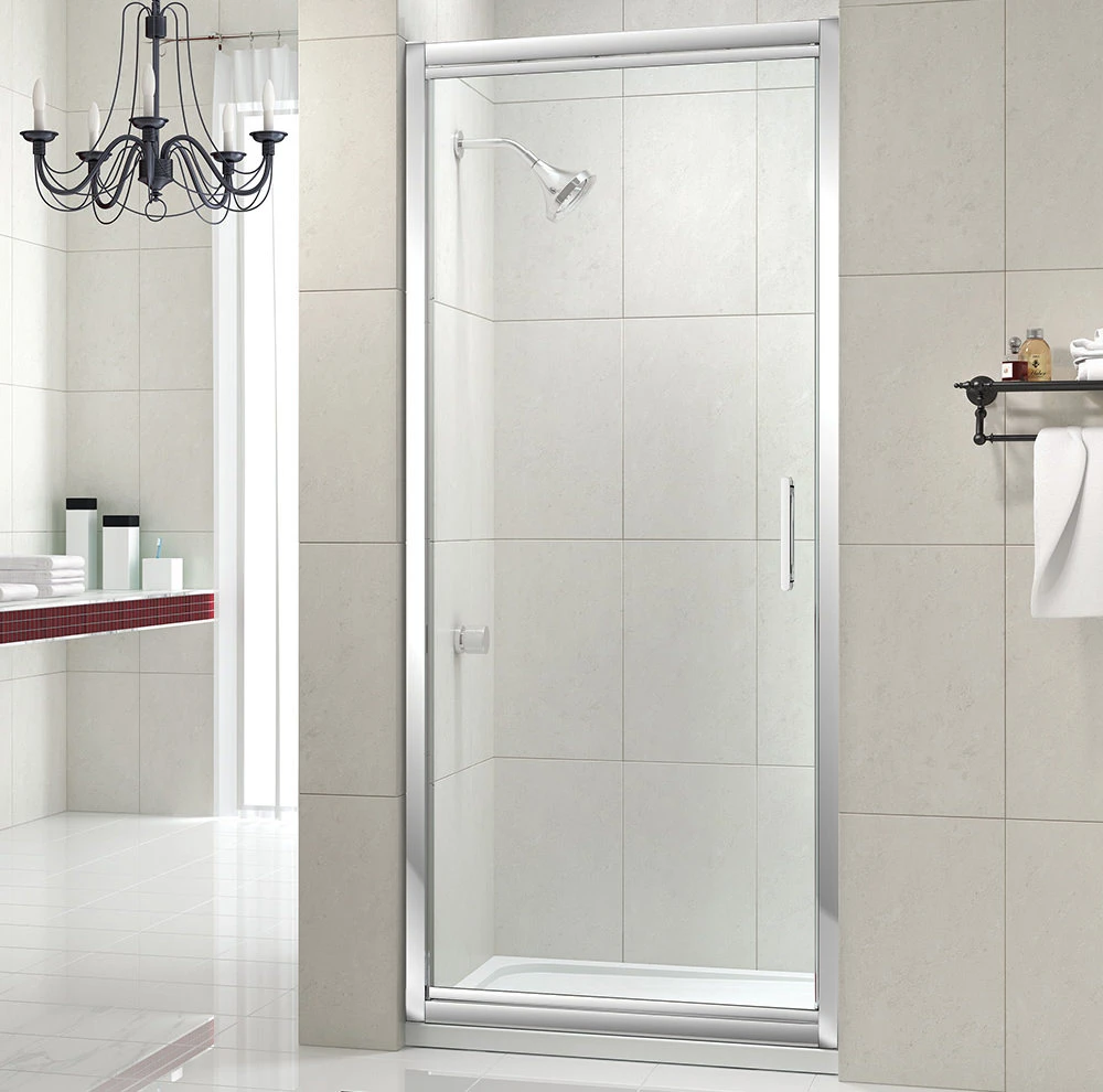 High Chrome Tempered Glass Shower Room Infold Door