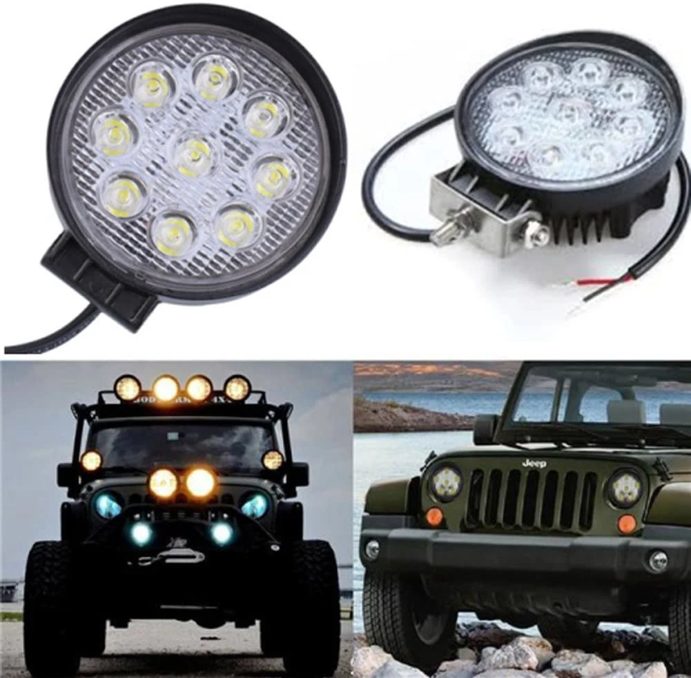 High Performance Quality Powerful Round or Square Ultra Offroad Lamp Car Truck ATV 27W 9 LED Spot Fog Lights