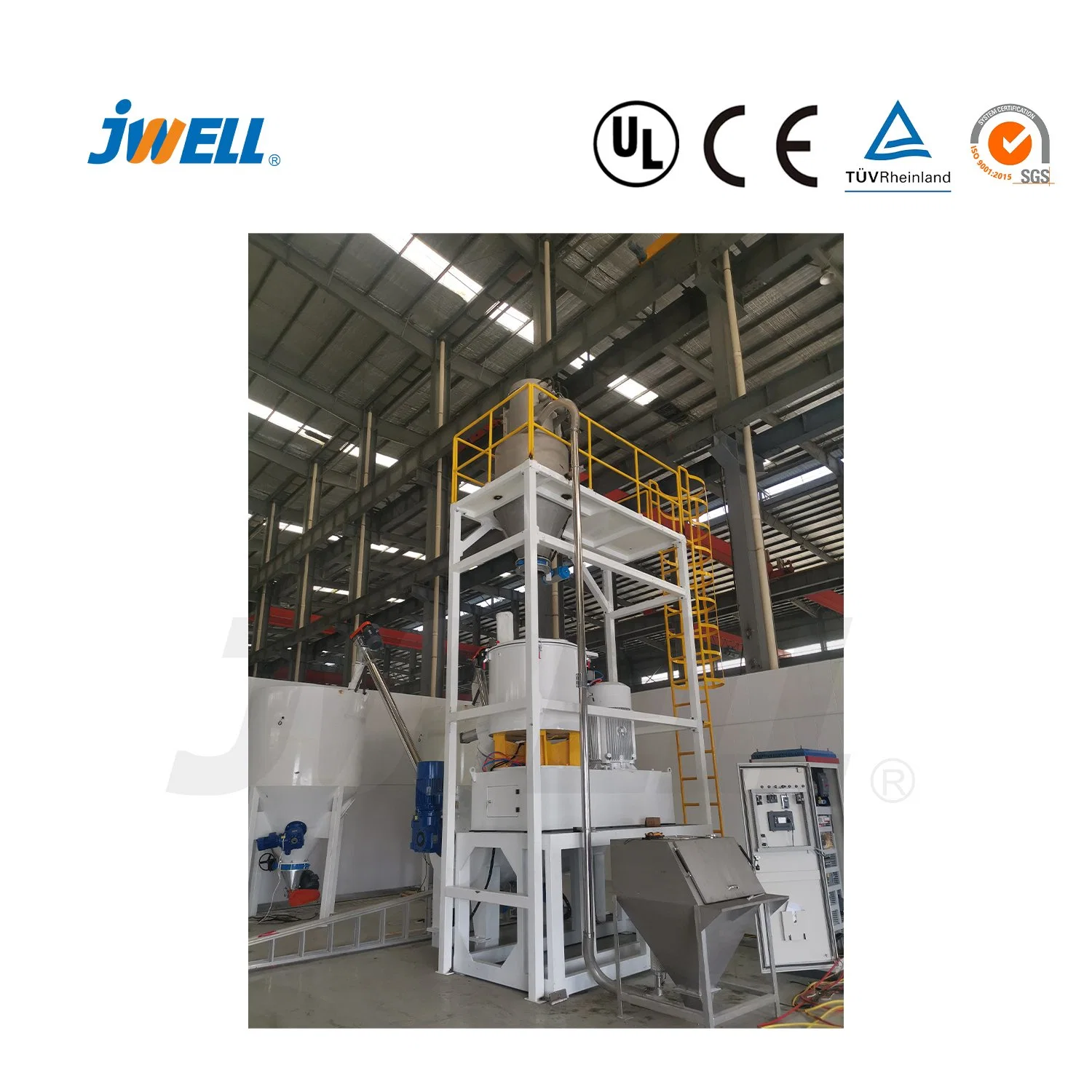 Jwell Machine Pelleted Plastic Mixer Technical Specification for Extrusion