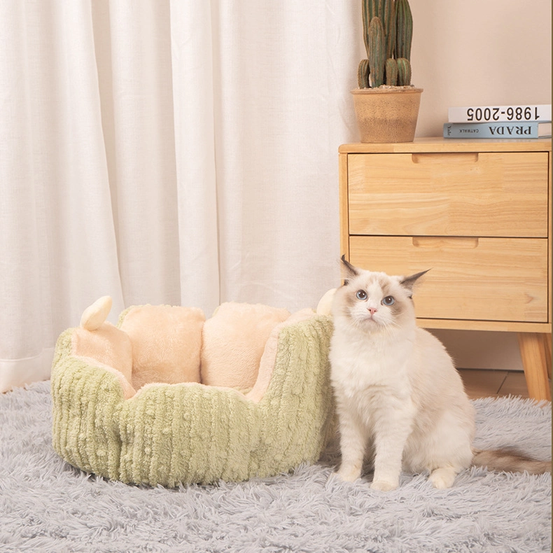 Cactus Shape Abrasion Resistant Detachable Cat Bed Soft Pet Cote