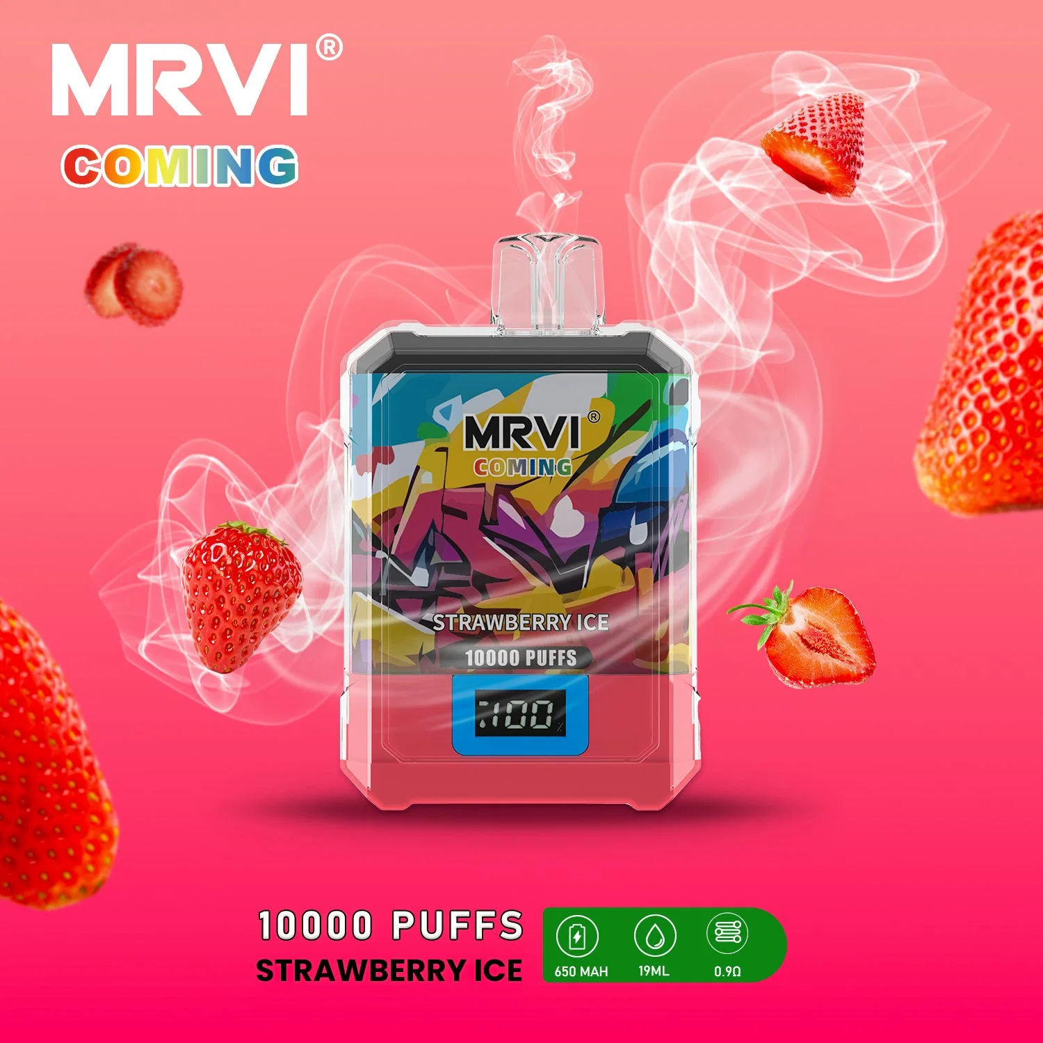 Nuevo VAPE desechable Mrvi Coming 10000 Puffs E Cigarette VAPE Desechable 19ml Pod Mesh Coil 10 Flavors 10K Vapes recargable Gran vapor Puff 9K 10000 12000 12K