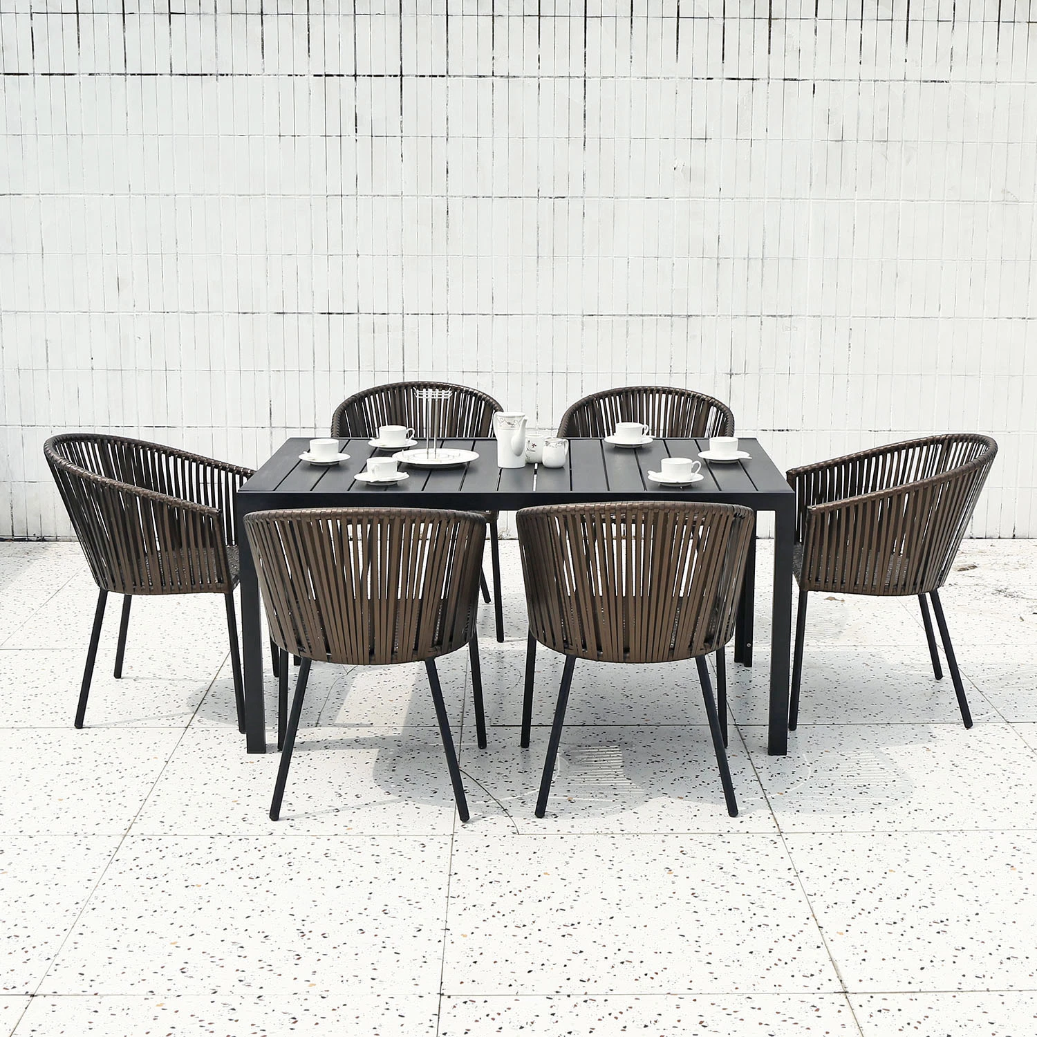 Morden Dining Set Table & Chair Wicker Rattan Garden Furniture Sets