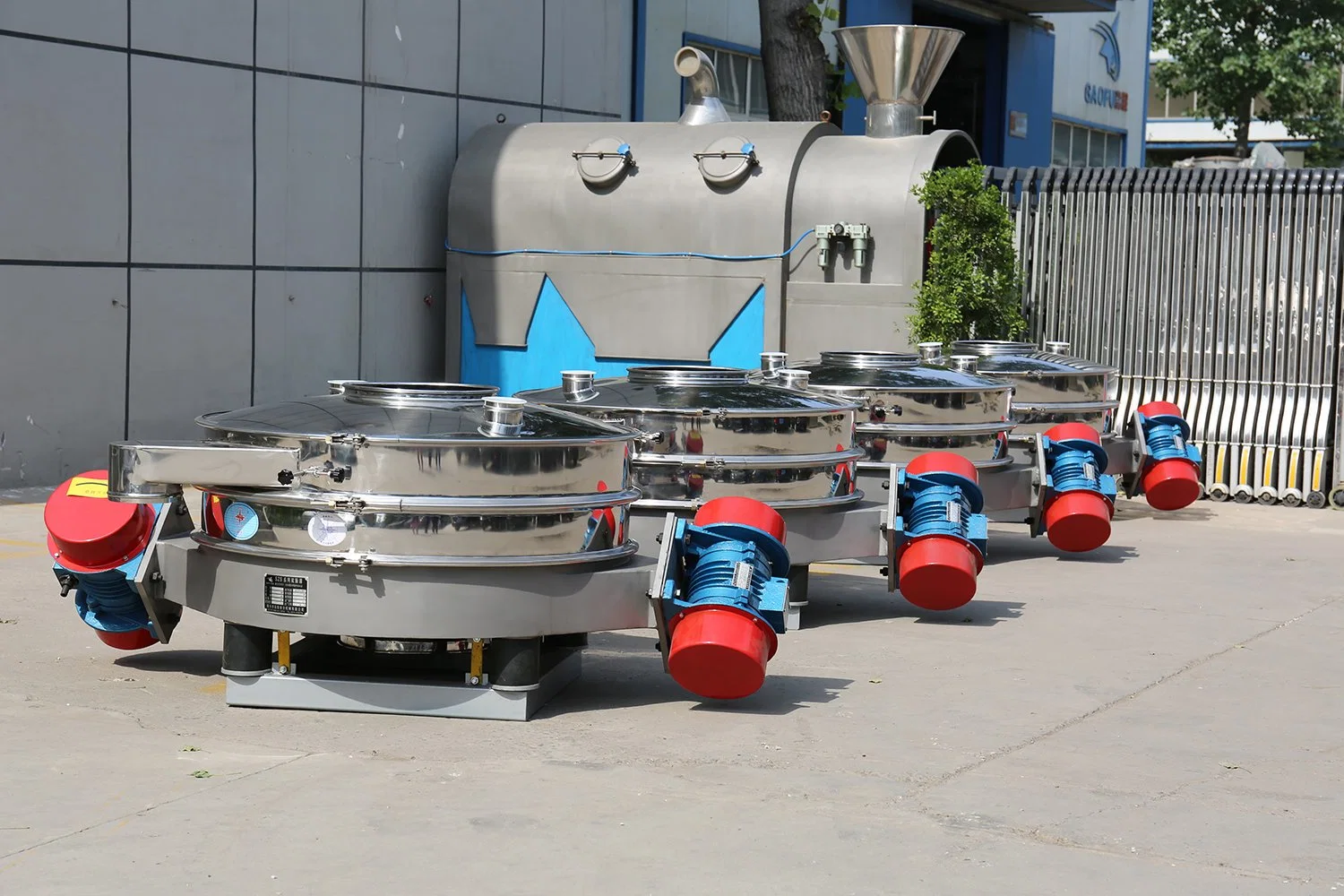 Double Vibration Source Rotary Vibrating Screen Flour Straight Sieve Sifter Machine