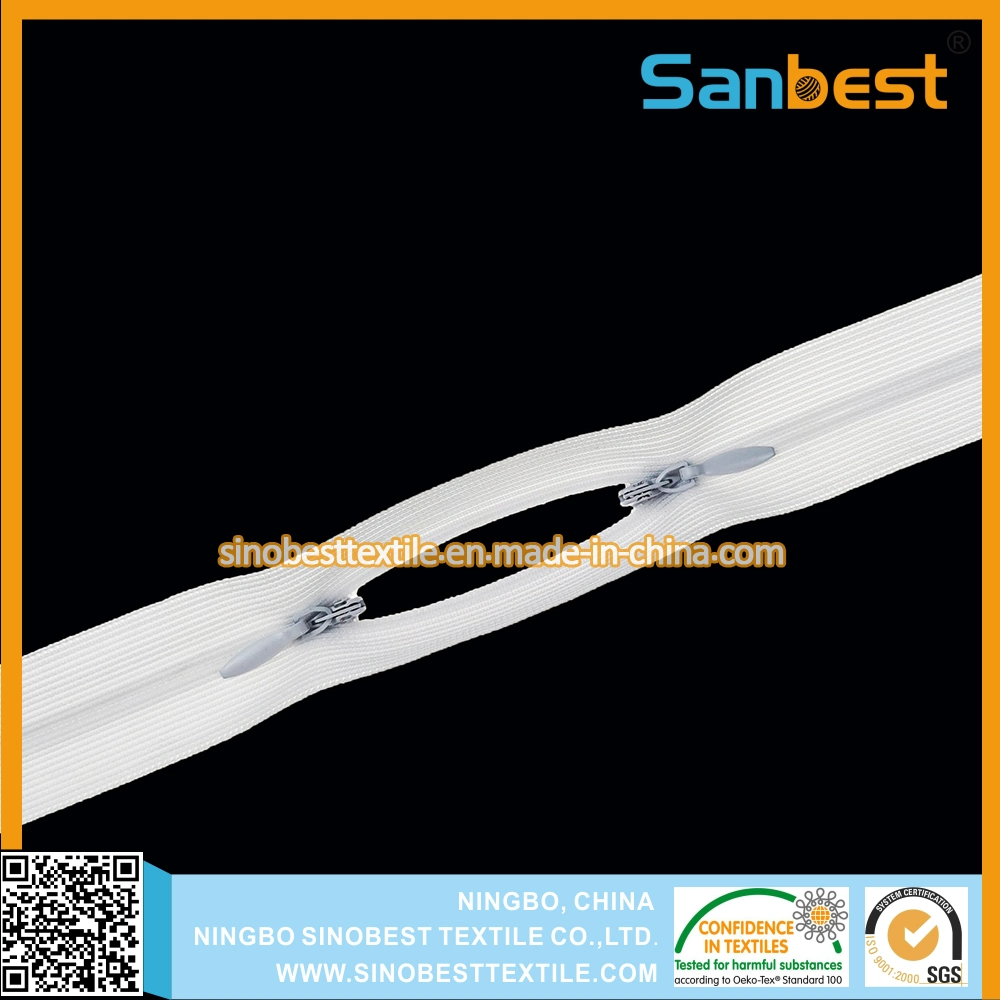 O Type Invisible Nylon Zipper for Garments