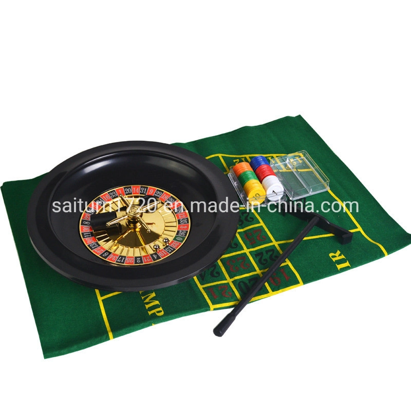 10'' Roulette Mall Poker Chips & Table Cloth & Chips Roulette Drinking Game Set