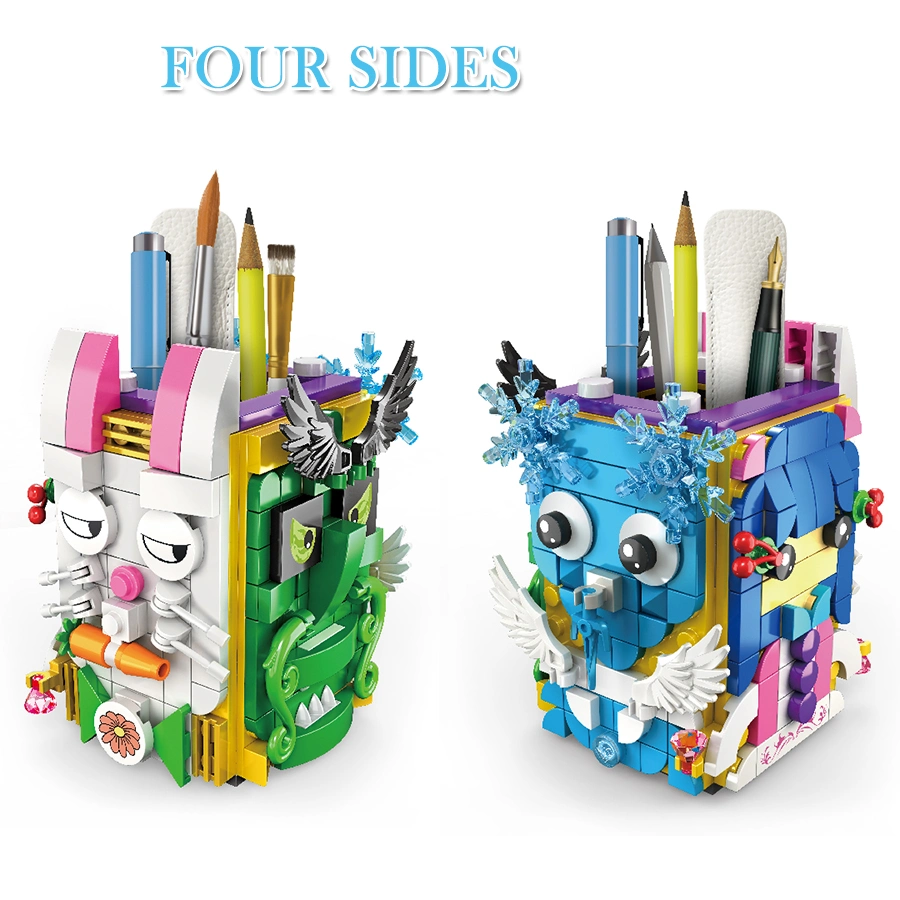 WOMA Toys Amazon Hottest Venta niños día niño Cartoon Pen Box Girl Pen portacápices pequeño bloque de construcción Juego de Puzzle Juego de Juego de Juguetes de ladrillo