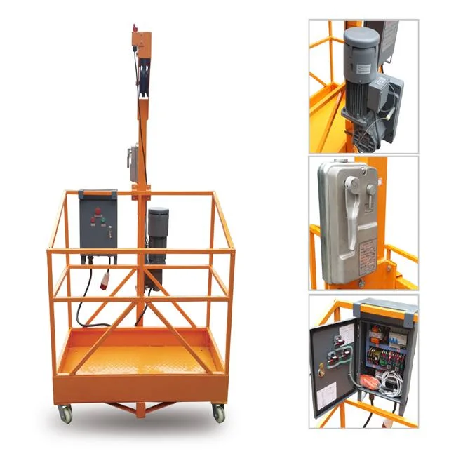 Suspension Scaffold Gondola Manual Hoist Rope Guide Cradle Steel Suspension Platform