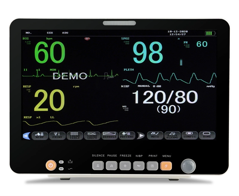 15.6 Inch with Printer Etco2 China Medical Surgical ICU Multiparameter Patient Monitor Price