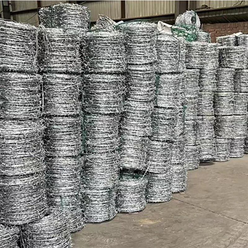 Factory Price Iron Fence in Algeria Concertina Galvanized 12.5 12 Gauge Barbed Wire