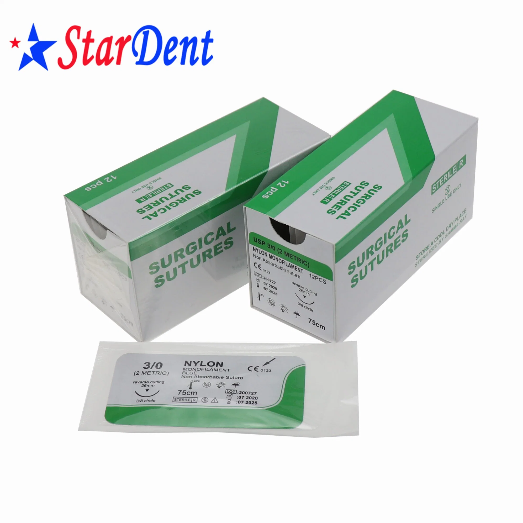 Dental Medical Disposable Sterile Single Use Nylon Monofilament Surgical Sutures