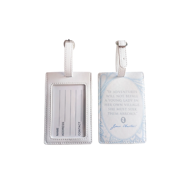 Soft White PU Leather Passport Cover Airplane PVC Business Card Sublimation Custom Leather Luggage Tags