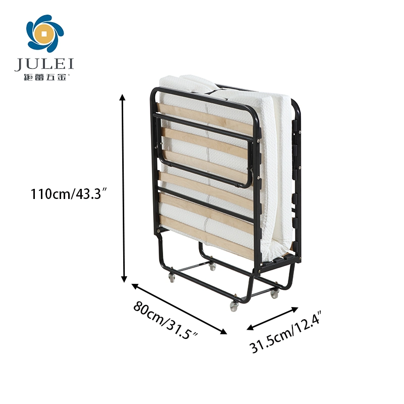 Cama dobrável extra para hóspedes com colchão de espuma de 4 polegadas.