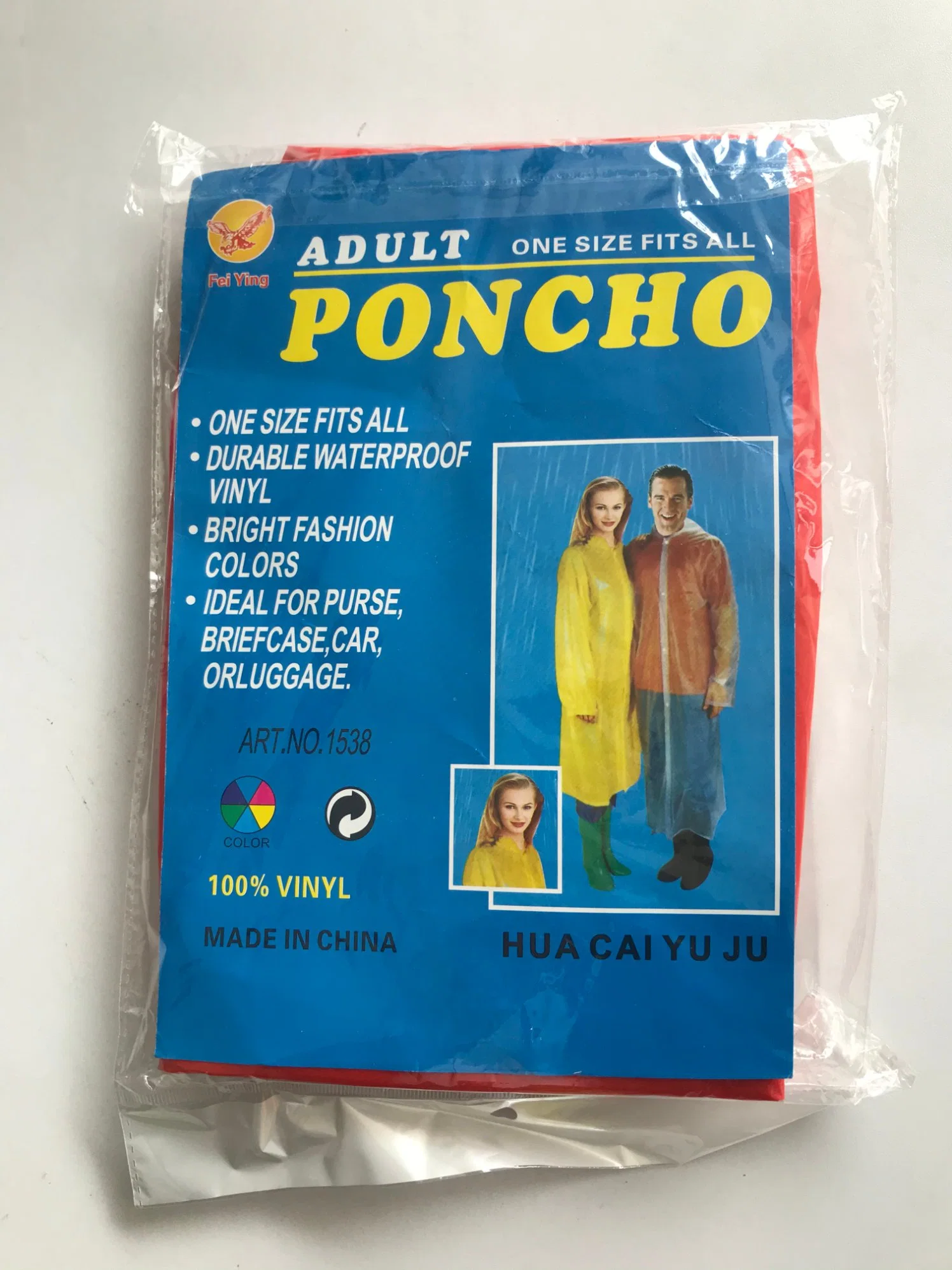 Disposable Lightwear Rain Poncho in Various Colors