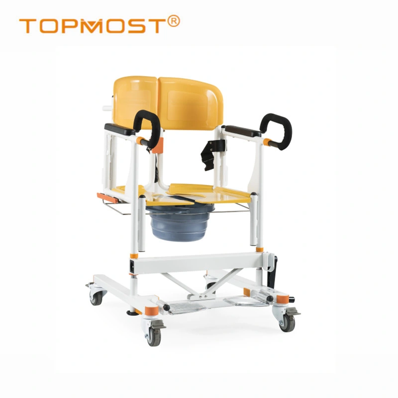 Medical Products Manual Patients Transfer Chair with Wheels Medical Shift Machine with Commode Toilet for Disabled Elderly