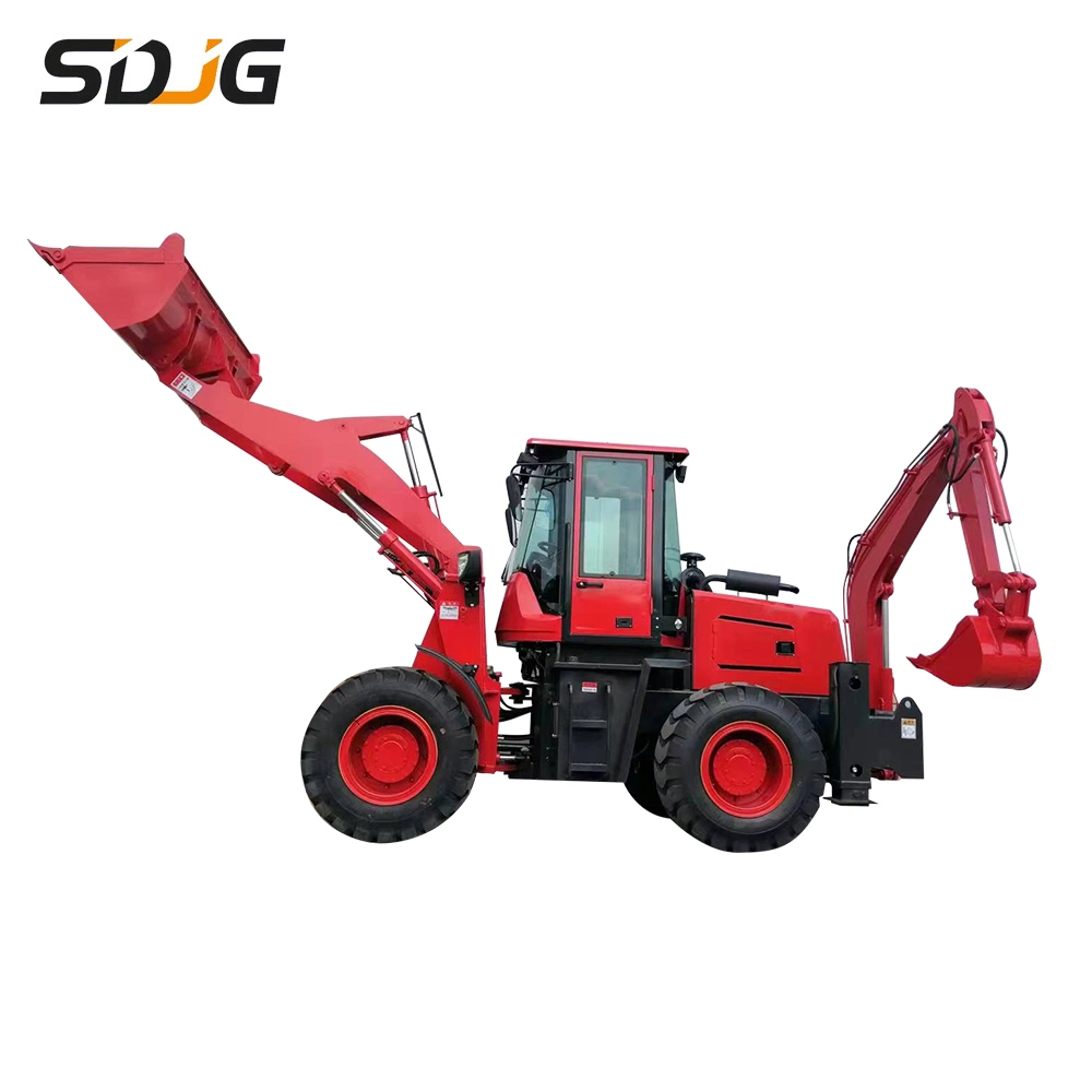 Compact Construction Excavator Backhoe Machine Price 4X4 Small Mini Front End Wheel Backhoe Loader with Rubber Tire for Sale