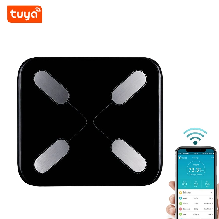 Digital Body Weight Scale Tuya Smart APP Bluetooth Scale Black